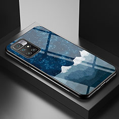 Handyhülle Silikon Hülle Rahmen Schutzhülle Spiegel Modisch Muster LS1 für Xiaomi Redmi Note 11 4G (2021) Blau