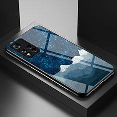 Handyhülle Silikon Hülle Rahmen Schutzhülle Spiegel Modisch Muster LS1 für Xiaomi Redmi Note 11 5G Blau