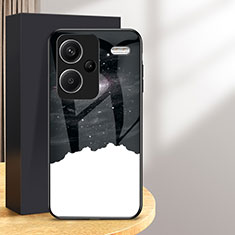 Handyhülle Silikon Hülle Rahmen Schutzhülle Spiegel Modisch Muster LS1 für Xiaomi Redmi Note 13 Pro+ Plus 5G Schwarz