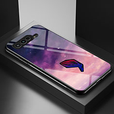 Handyhülle Silikon Hülle Rahmen Schutzhülle Spiegel Modisch Muster LS2 für Asus ROG Phone 5 Pro Violett