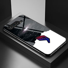 Handyhülle Silikon Hülle Rahmen Schutzhülle Spiegel Modisch Muster LS2 für Asus ROG Phone 5 ZS673KS Schwarz