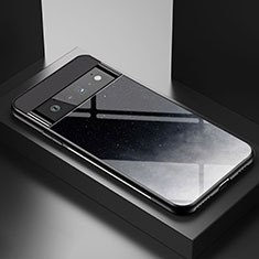 Handyhülle Silikon Hülle Rahmen Schutzhülle Spiegel Modisch Muster LS2 für Google Pixel 6 Pro 5G Grau