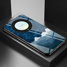 Handyhülle Silikon Hülle Rahmen Schutzhülle Spiegel Modisch Muster LS2 für Huawei Honor X9a 5G Blau