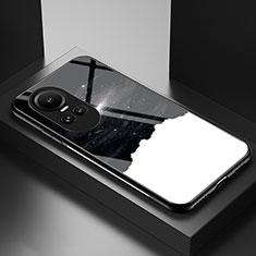 Handyhülle Silikon Hülle Rahmen Schutzhülle Spiegel Modisch Muster LS2 für Oppo Reno10 Pro 5G Schwarz