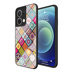 Handyhülle Silikon Hülle Rahmen Schutzhülle Spiegel Modisch Muster LS2 für Oppo Reno9 Pro 5G Bunt