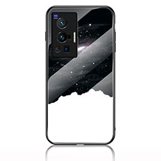 Handyhülle Silikon Hülle Rahmen Schutzhülle Spiegel Modisch Muster LS2 für Vivo X70 Pro 5G Schwarz