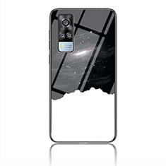 Handyhülle Silikon Hülle Rahmen Schutzhülle Spiegel Modisch Muster LS2 für Vivo Y53s NFC Schwarz