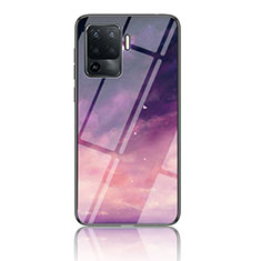 Handyhülle Silikon Hülle Rahmen Schutzhülle Spiegel Modisch Muster LS4 für Oppo Reno5 Lite Violett