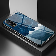Handyhülle Silikon Hülle Rahmen Schutzhülle Spiegel Modisch Muster LS4 für Vivo Y20 Blau