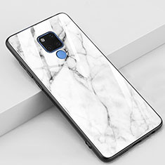Handyhülle Silikon Hülle Rahmen Schutzhülle Spiegel Modisch Muster M01 für Huawei Mate 20 X 5G Weiß