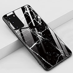 Handyhülle Silikon Hülle Rahmen Schutzhülle Spiegel Modisch Muster M02 für Samsung Galaxy S20 5G Schwarz