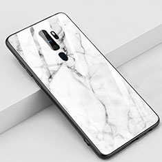 Handyhülle Silikon Hülle Rahmen Schutzhülle Spiegel Modisch Muster S01 für Oppo A11X Weiß