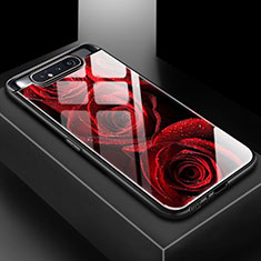 Handyhülle Silikon Hülle Rahmen Schutzhülle Spiegel Modisch Muster S01 für Samsung Galaxy A90 4G Rot