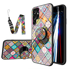 Handyhülle Silikon Hülle Rahmen Schutzhülle Spiegel Modisch Muster S01 für Samsung Galaxy S21 Ultra 5G Plusfarbig