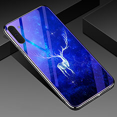 Handyhülle Silikon Hülle Rahmen Schutzhülle Spiegel Modisch Muster S02 für Samsung Galaxy Note 10 Blau