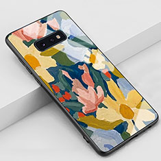 Handyhülle Silikon Hülle Rahmen Schutzhülle Spiegel Modisch Muster S02 für Samsung Galaxy S10e Gelb