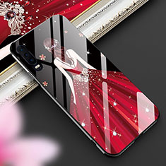 Handyhülle Silikon Hülle Rahmen Schutzhülle Spiegel Motiv Kleid Mädchen für Huawei P30 Rot