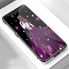 Handyhülle Silikon Hülle Rahmen Schutzhülle Spiegel Motiv Kleid Mädchen für Oppo Find X Super Flash Edition Violett