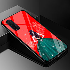 Handyhülle Silikon Hülle Rahmen Schutzhülle Spiegel Motiv Kleid Mädchen für Oppo Find X2 Plusfarbig