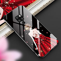 Handyhülle Silikon Hülle Rahmen Schutzhülle Spiegel Motiv Kleid Mädchen K01 für Huawei Mate 20 Schwarz