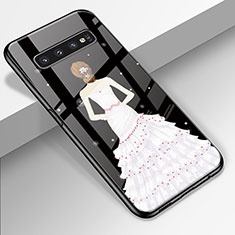Handyhülle Silikon Hülle Rahmen Schutzhülle Spiegel Motiv Kleid Mädchen K01 für Samsung Galaxy S10 5G Weiß