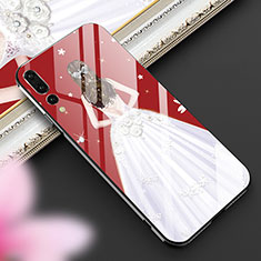 Handyhülle Silikon Hülle Rahmen Schutzhülle Spiegel Motiv Kleid Mädchen K02 für Huawei P20 Pro Weiß