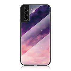 Handyhülle Silikon Hülle Rahmen Schutzhülle Spiegel Sternenhimmel für Samsung Galaxy S22 5G Violett