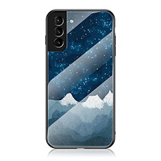 Handyhülle Silikon Hülle Rahmen Schutzhülle Spiegel Sternenhimmel für Samsung Galaxy S22 Plus 5G Blau