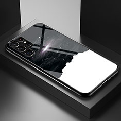 Handyhülle Silikon Hülle Rahmen Schutzhülle Spiegel Sternenhimmel S01 für Samsung Galaxy S22 Ultra 5G Weiß