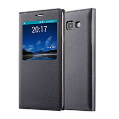 Handytasche Flip Schutzhülle Leder für Samsung Galaxy A7 Duos SM-A700F A700FD Schwarz