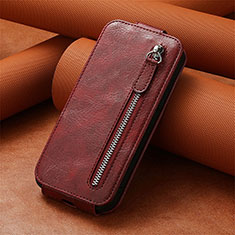 Handytasche Flip Schutzhülle Leder S01D für Asus ROG Phone 7 Rot