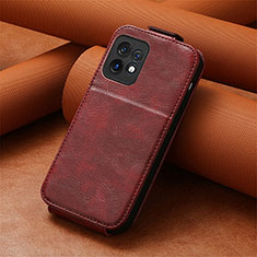 Handytasche Flip Schutzhülle Leder S01D für Motorola Moto Edge 40 Pro 5G Rot