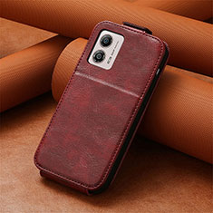 Handytasche Flip Schutzhülle Leder S01D für Motorola Moto G53 5G Rot