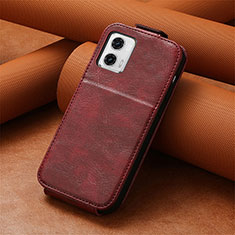 Handytasche Flip Schutzhülle Leder S01D für Motorola Moto G73 5G Rot