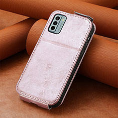 Handytasche Flip Schutzhülle Leder S01D für Nokia G22 Rosegold