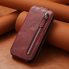 Handytasche Flip Schutzhülle Leder S01D für Oppo A58 5G Rot