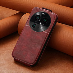 Handytasche Flip Schutzhülle Leder S01D für Oppo Find X6 5G Rot