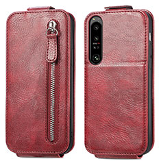 Handytasche Flip Schutzhülle Leder S01D für Sony Xperia 1 IV Rot