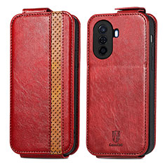 Handytasche Flip Schutzhülle Leder S02D für Huawei Nova Y70 Rot