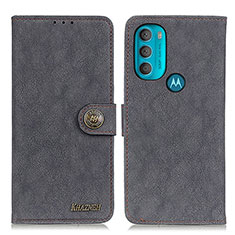 Handytasche Stand Schutzhülle Flip Leder Hülle A01D für Motorola Moto G71 5G Schwarz