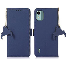 Handytasche Stand Schutzhülle Flip Leder Hülle A01D für Nokia C12 Blau