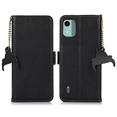 Handytasche Stand Schutzhülle Flip Leder Hülle A01D für Nokia C12 Plus Schwarz