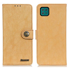Handytasche Stand Schutzhülle Flip Leder Hülle A01D für Samsung Galaxy F42 5G Gold