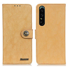 Handytasche Stand Schutzhülle Flip Leder Hülle A01D für Sony Xperia 1 IV Gold