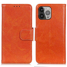 Handytasche Stand Schutzhülle Flip Leder Hülle A02 für Apple iPhone 14 Pro Max Orange