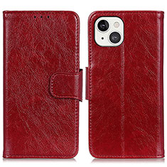 Handytasche Stand Schutzhülle Flip Leder Hülle A02 für Apple iPhone 14 Rot