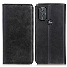 Handytasche Stand Schutzhülle Flip Leder Hülle A02D für Motorola Moto G Play (2023) Schwarz