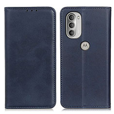 Handytasche Stand Schutzhülle Flip Leder Hülle A02D für Motorola Moto G51 5G Blau