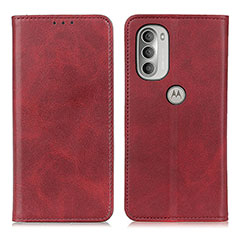 Handytasche Stand Schutzhülle Flip Leder Hülle A02D für Motorola Moto G51 5G Rot