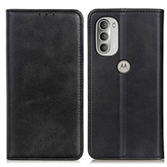 Handytasche Stand Schutzhülle Flip Leder Hülle A02D für Motorola Moto G51 5G Schwarz